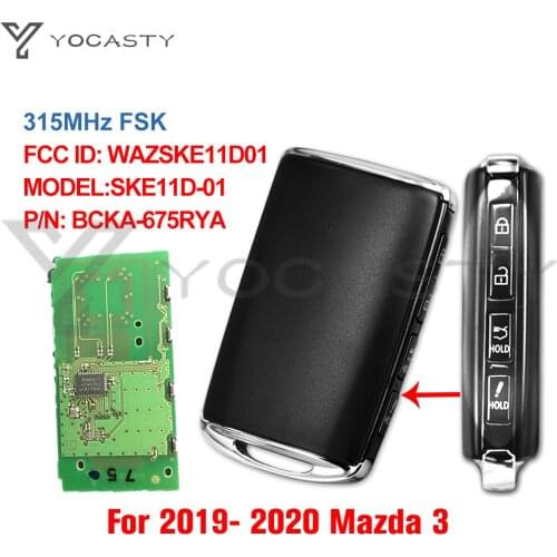 YCOASTY SKE11D-01 For Mazda 3 Mazda3 2019 2020 2021 Proximity Keyless Entry Go Smart Key BCKA-675RY-A WAZSKE11D01 315MHz