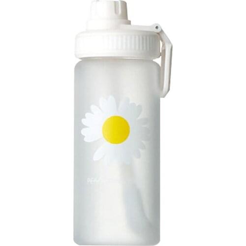 550ml Water cup Outdoor Sports Marguerite daisy-Flower Print Drinking Straw Water Bottle Leak-proof Cup