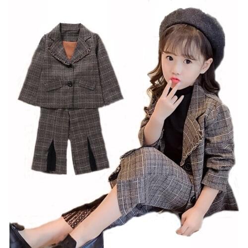 4-16Y Girl Suits for Weddings Kids Blazer School Suit for Girl Costume Toddler Girls Suits Set Formal Girl Suit Children Clothes
