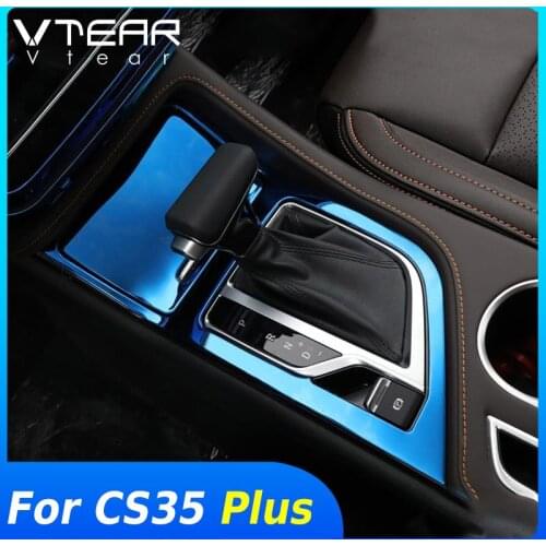 Vtear For Changan CS35 Plus Central control trim Car interior Cup holder Storage cover decoration styling accessories parts 2020