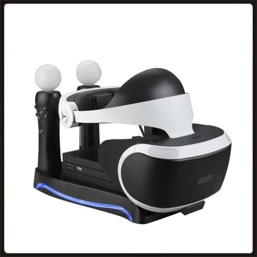 4 In 1 PS4 VR Charging Station Display Stand Docking Charger LED Showcase For Sony Playstation Move PS VR PSVR Headset