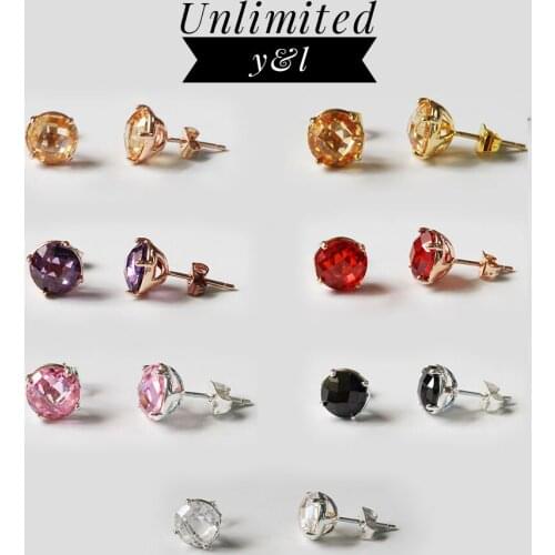 Colorful CZ Round Stud Earrings for Women Girls Thomas Style High Quality Ear Stud Silver Fashion Good Jewelry bijoux 2018 New