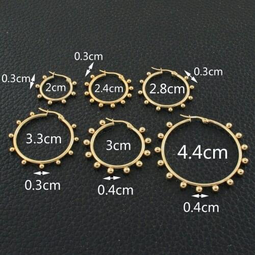 Gold Color Fashion Round Stainless Steel Jewelry Simple Earrings Personality Bijoux Femmes Joyas Mujer Jewels Store EGKZBIEP