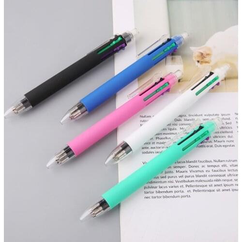 0.7mm 5 Colors In One Retractable Ballpoint Pens Mechanical Pencil Smooth Writing Tip Note Taking School Stationery Office