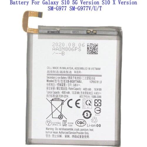 10pcs /lot 4500mAh EB-BG977ABU Battery For Samsung Galaxy S10 5G Version S10 X Version SM-G977 SM-G977V/U/T