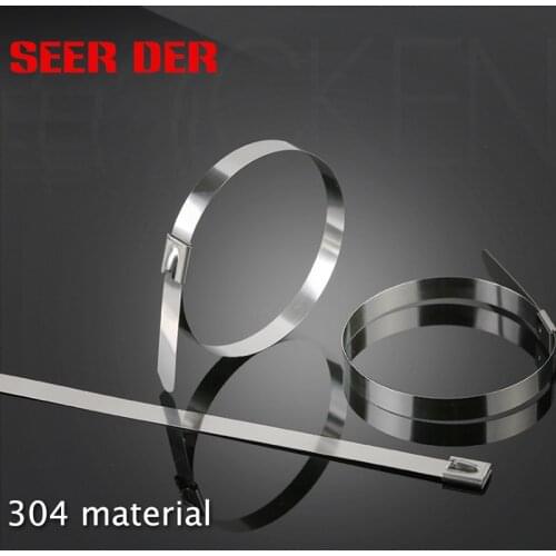 100PCS STAINLESS STEEL METAL CABLE TIES ZIP WRAP EXHAUST HEAT STRAPS INDUCTION PIPE