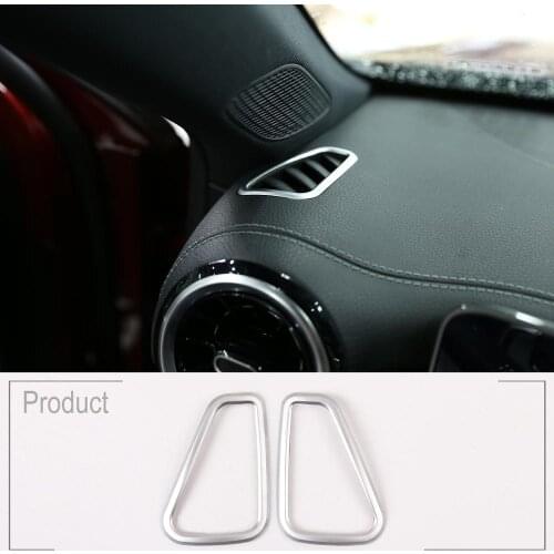 2pcs Carbon Fiber ABS Car Dashboard Air Conditioning Vent Frame Trim For Mercedes Benz A Class A180 W177 2019 Auto Accessories