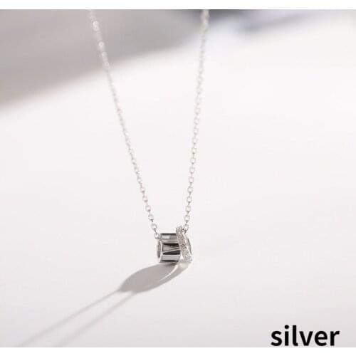 2021 Allergy Free Sole Memory Double Circle Geometry Zircon Exquisite Fashion Clavicle Chain Female Necklace Jewelry Wholesale
