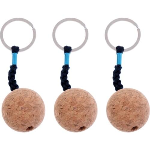 3pcs Kayaking Canoe Floating Cork Keyring 35mm Water Buoyant Key Chain Boat Key Floats for Marine Sailing Boat