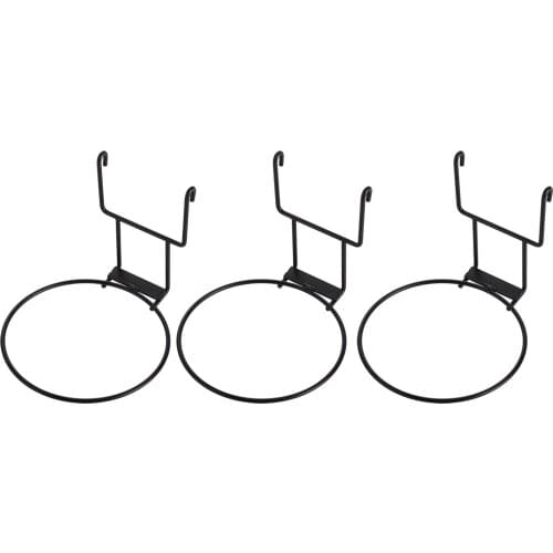 3x Flower Pot Holder Rings Wall Mounted Wrought Iron Wall Flower Plants Tray Metal Pot Rings Holder Black