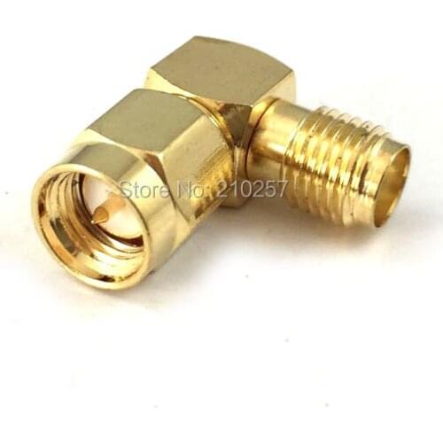 Free Shipping 100pcs RF Sma Connector Male to SMA Female Jack Right Angle(R/A) Gold Adaptor
