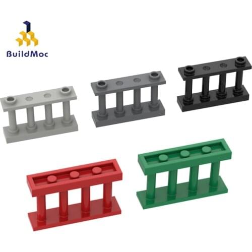 BuildMOC Compatible Assembles Particles 30055 1x4 fence 2 bumps on top Building Blocks Parts DIY LOG