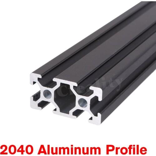 1PC BLACK 2040 European Standard Anodized Aluminum Profile Extrusion 100-800mm Length Linear Rail for CNC 3D Printer