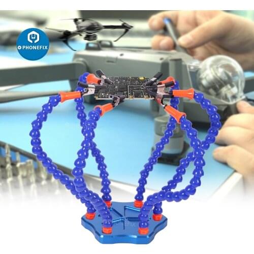 Six Arms Helping Hands PCB Holder Clamp Base for UAV Glider Model Car Boat Quadcopter Helicopter Soldering Repair
