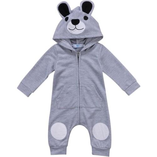 Hot Lovely Bear Baby Outfits Clothes Infant Boy Girl 3D Ear Romper Jumpsuit Playsuit Sets 0-24M