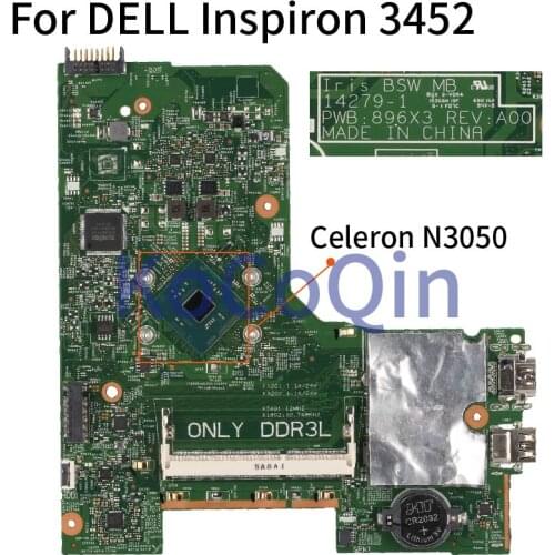 KoCoQin Laptop motherboard For DELL Inspiron 3452 Celeron N3050 Mainboard 14279-1 CN-041D5Y 041D5Y DDR3