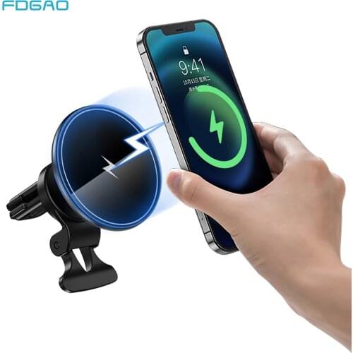 15W Magnetic Car Wireless Charger for iPhone 12 Pro Max Mini 11 XS XR X 8 Air Vent QI Fast Charging Mount Phone Holder Bracket