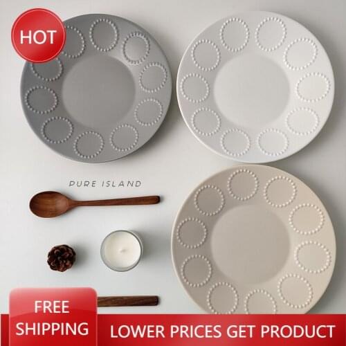 Ceramic Plates Dinner Serving Creative Retro Diet Baking Small Snack Dessert Plate Modern Petisqueira Accessories Plate AA50CP
