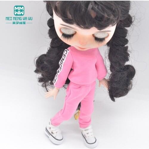 Doll clothes for 28--30cm Blyth Azone OB23 OB24 doll accessoreis Fashion letter sports suit