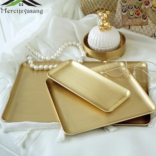 Brass Storage Tray Cosmetic Tray Lipstick Nail Polish Jewelry Display Stand Makeup Brush Storage Kitchen Dining Dish LPZ015