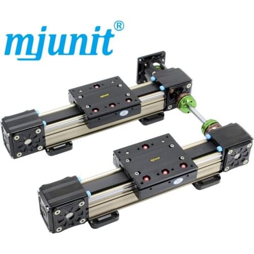 Mjunit customized long length toothed belt module guide for interactive slide touch screen motorized push pull transparent