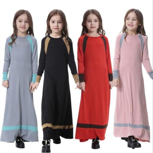 Muslim Girls Milk Silk Child Dress Robe Turkish Kids Abaya Burka Arab Ramadan Prayer Maxi Long Kaftan Islamic Eid Clothes Jilbab