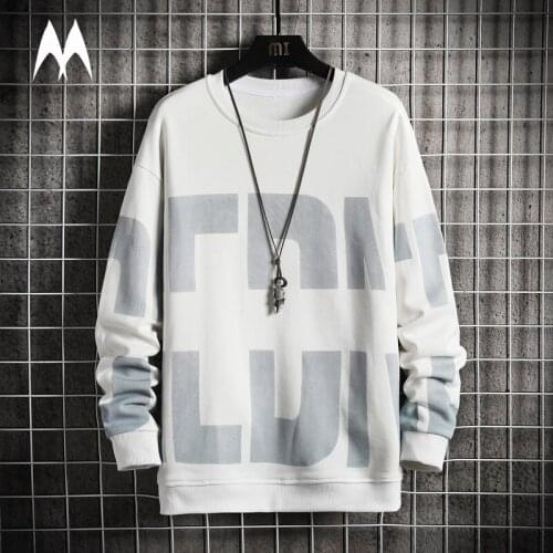 2021 Spring Autumn Fashion Print Sweatshirts Hoodies Men Hip Hop Loose Long Sleeve Casual Sweatshirt Mens Streetwear Clothes