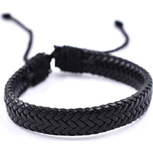 Modern punk Braided Leather Bracelet Men Fashion Handmade Bangle Charm Lace-up Male Woven Wristband Gifts Drop Shipping