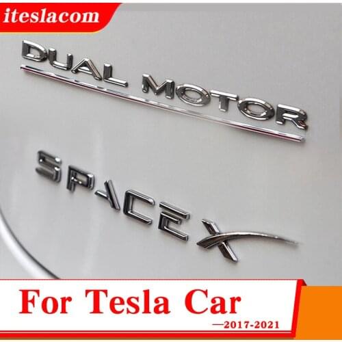 3D Letters Emblem Sticker For Tesla Model 3 S X Car Tail Decor Stickers Rear Trunk Modification
