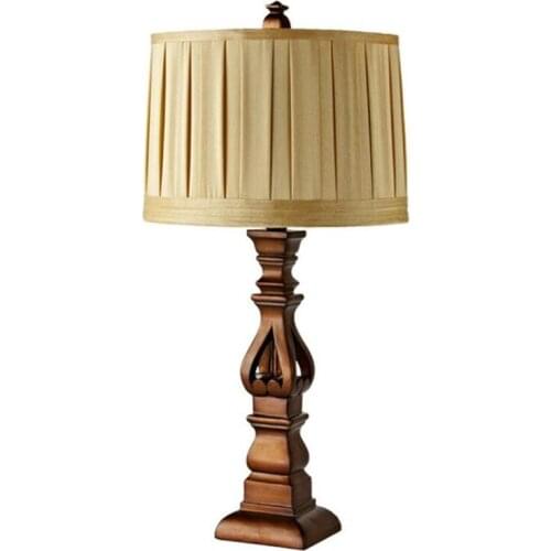 American Country Rural Resin Fabric E27 Table Lamp Adjusatble for Living Room Bedroom Bedside Reading Lighting H 61/71cm 1532