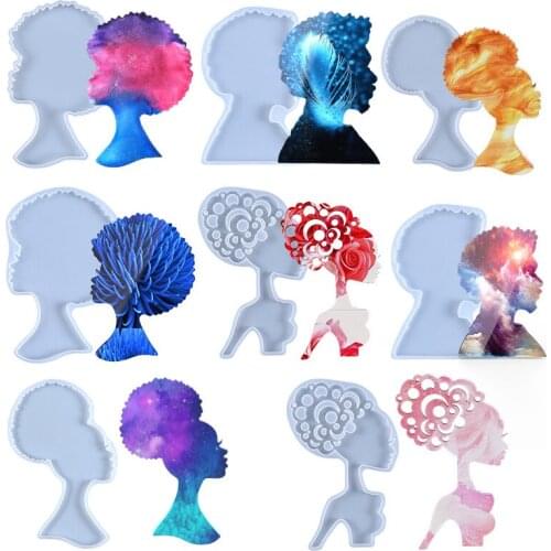 2021 New transparent silicone mold Africa Afro Pendulum for DIY dolphin table tray epoxy mold