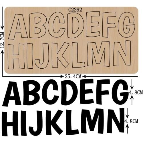 New letter A-Z Wooden die Scrapbooking C-2292 Cutting Dies Multiple sizes