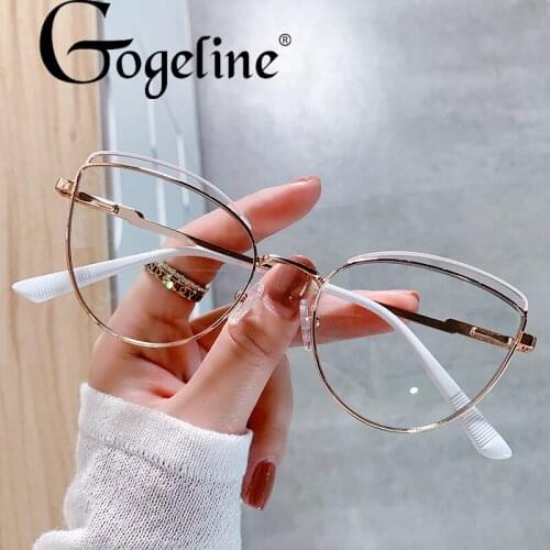 New Anti Blue Light Cat Eye Glasses Frame Metal Frames Men Women Optical Fashion Computer Glasses Clear Eyeglasses Frame