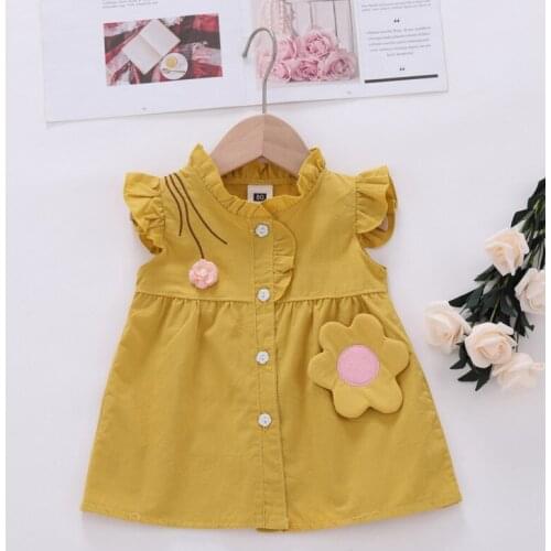 0-4Y Girls Flower Dress 2020 Summer Sleeveless Girls Clothing Kids Baby Princess Dresses Children Clothes