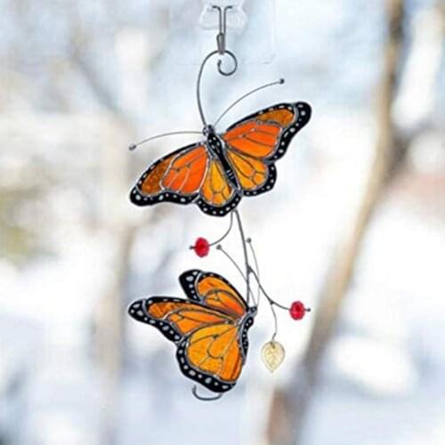 Butterfly Pendant Window Hanging Ornament Hook Design Vivid Monarch Butterfly Window Decoration for Easter New Year