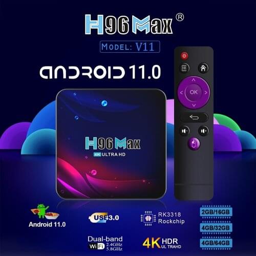2021 NEW Android 11.0 H96 MAX V11 Smart Android TV BOX 2G&64 G RK3318 Quad core 2.4G-5G WiFi Set top box Android 11 Smart TV BOX