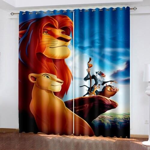 Simba Lion King 3D Blackout Curtains Bedroom Living Room Kitchen Home Decoration for Children Birthday Gift