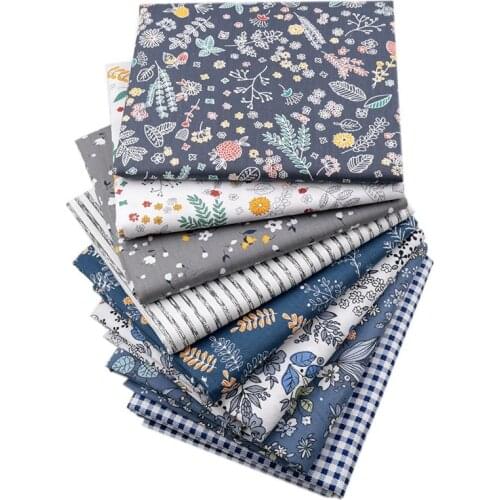 8Pcs 25*25CM Apparel Fabric Floral Print Cloth Material Cotton DIY Handmade Patchwork Sewing Supplies