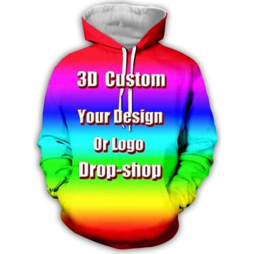 DIY Custom Full printing 3D Hoodies Create Design Photo/You Want Pattern Personalized Customized Zipper Sweatshirts Kids/adult