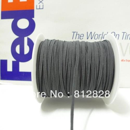 50 Meters 1/8" 3mm #3 Charcoal Color Skinny Elastic Bands