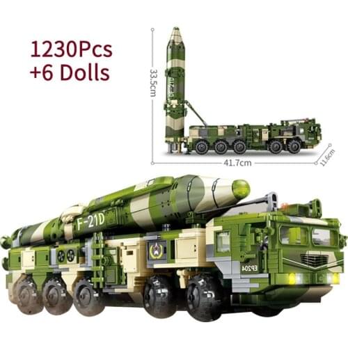 Military War ngfeng-21D Anti-ship Ballistic Missile Model Bricks Building Blocks Toys for Children Boys Kids Gifts 1230Pcs