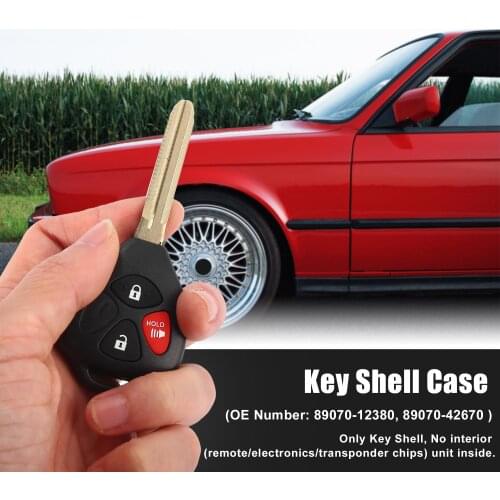 X AUTOHAUX 3 Buttons Uncut Key Remote Case Shell Replacement HYQ12BBY For Toyota Matrix Venza 2009 2010 For RAV4 2006-2010 Yaris