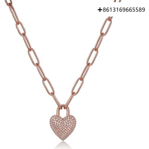 Fashion boutique new 925 silver necklace female love chain temperament accessories female collarbone chain lovers gift