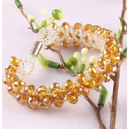 Crystal Glass Women Bracelet Plastic Bead Butterfly Charms For Bangle Summer Fashion Jewelry Girls Gift