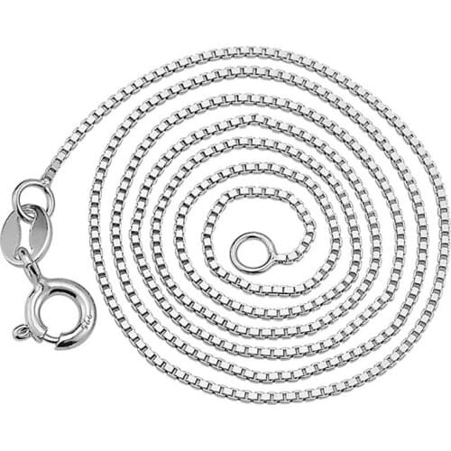 Authentic 925 Sterling Silver Necklaces Basis Box Chain Necklaces For Women Wedding Party Jewelry Gift