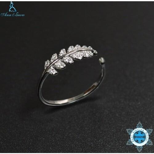 Ann & Snow Real 925 Sterling Silver Natural Original Handmade Fine Jewelry Adjustable Cubic Zircon Stone Pave for Women