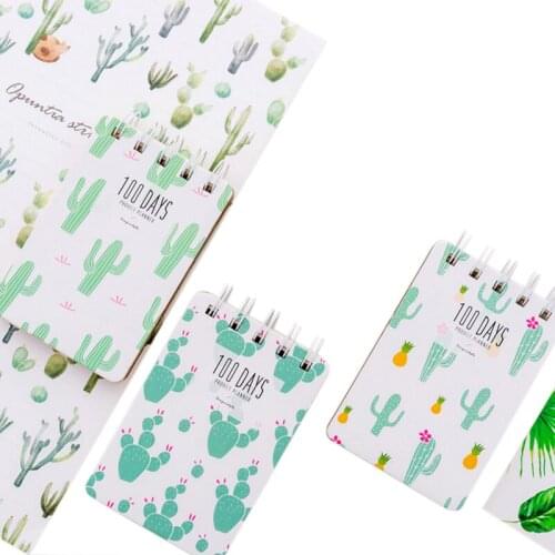 1pcs/lot New Japanese Small Fresh Style Notebook Cactus Pattern Coil Binding Notepad Office School supplies
