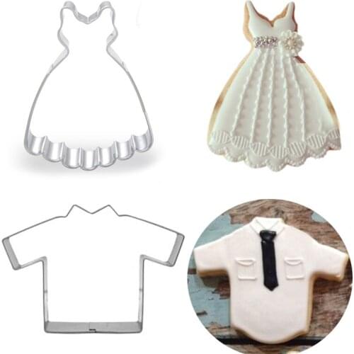 2pcs patisserie reposteria Wedding Decor Cookie Cutter Kitchen Accessories Molds Metal Fondant Cake Tool Biscuit Cupcake Mould