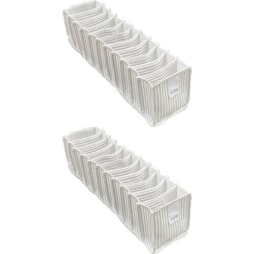 2 Pcs Foldable Underwear Drawer Organizers Dividers Wardrobe Dresser Clothes Storage Organizer Box Bra Scarves Ties Socks Boxes