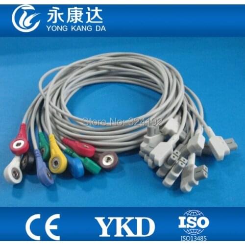 2pcs/pack GE-Marqutte 10-lead EKG patient leads,ekg leadwires with no resistance,VS-2plug,10-lead/set,Free shipping